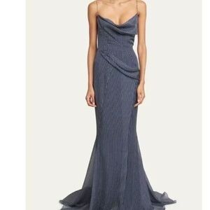 Givenchy polka dot silk one back gown